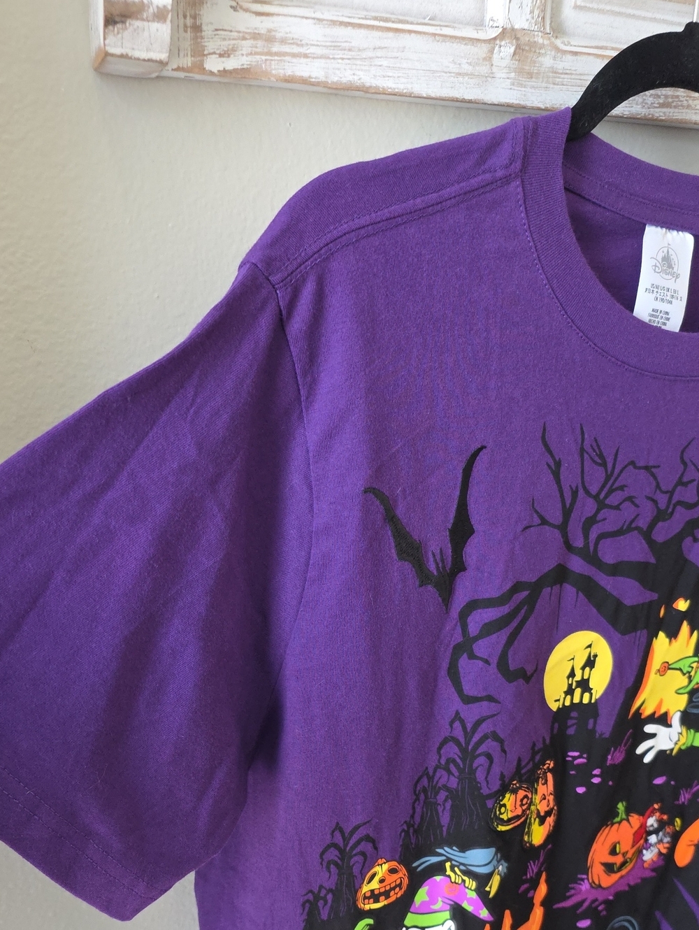 Disney Adult Halloween Cotton T-Shirt Mickey Donald Goofy Pluto Unisex Sz L NWT - Picture 5 of 16